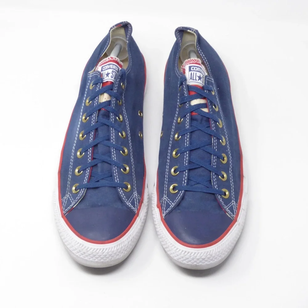 Converse Chuck Taylor All Star Low Navy Red Canvas Sneakers Shoes Mens Size 12 - Picture 3 of 9